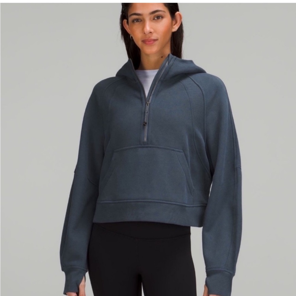 NWOT Lululemon Scuba Oversized Half Zip Hoodie Iron Blue